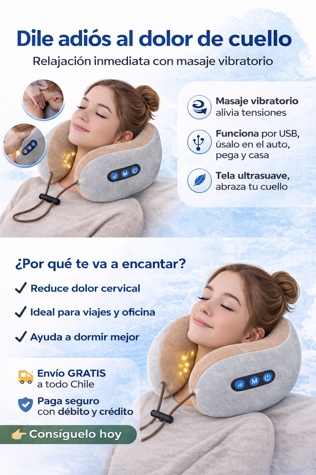 Cojín masajeador portátil